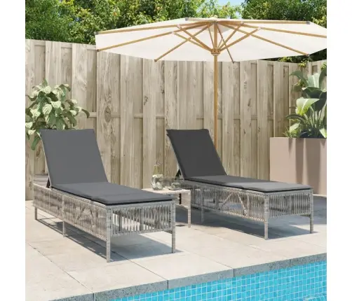 Sauļošanās Zviļņi 2Gab Ar Matračiem Gaiši Pelēka Pe Rotangpalma Vidaxl Sauļošanās Zviļņi 2Gab Ar Matračiem Gaiši Pelēka Pe Rotangpalma Vidaxl