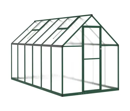 Siltumnīca Ar Pamatnes Rāmi, Zaļš, 334X169X195 Cm, Alumīnijs Vidaxl