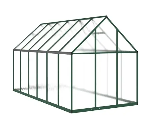 Siltumnīca Ar Pamatnes Rāmi, Zaļš, 334X169X195 Cm, Alumīnijs Vidaxl