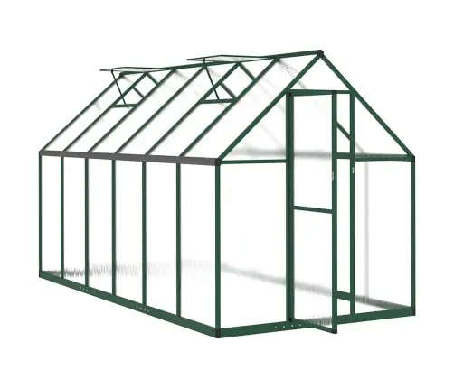 Siltumnīca Ar Pamatnes Rāmi, Zaļš, 334X169X195 Cm, Alumīnijs Vidaxl