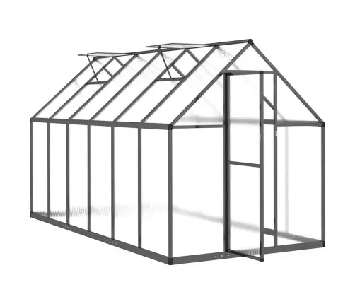 Siltumnīca Ar Pamatnes Rāmi, Antracītpelēks, 334X169X195 Cm Vidaxl