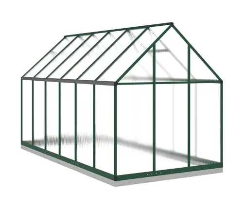 Siltumnīca Ar Pamatnes Rāmi, Zaļš, 334X169X202 Cm, Alumīnijs Vidaxl
