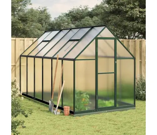 Siltumnīca Ar Pamatnes Rāmi, Zaļš, 334X169X202 Cm, Alumīnijs Vidaxl