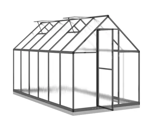 Siltumnīca Ar Pamatnes Rāmi, Antracītpelēks, 334X169X202 Cm Vidaxl