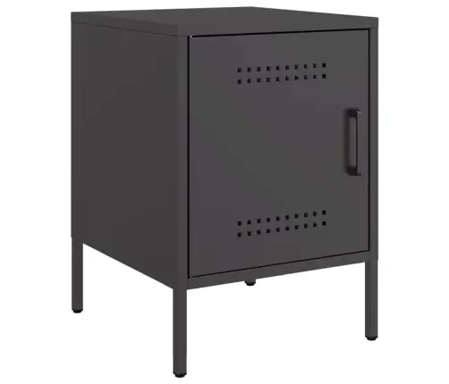 Naktinės Spintelės, 2Vnt., Juodos, 36X39X50,5cm Plienas Naktinės Spintelės, 2Vnt., Juodos, 36X39X50,5cm Plienas