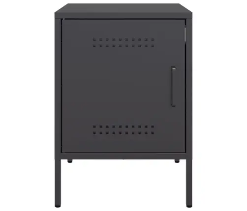 Naktinės Spintelės, 2Vnt., Juodos, 36X39X50,5cm Plienas Naktinės Spintelės, 2Vnt., Juodos, 36X39X50,5cm Plienas