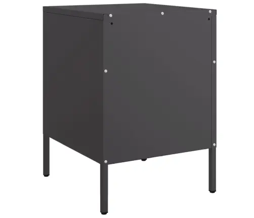 Naktinės Spintelės, 2Vnt., Juodos, 36X39X50,5cm Plienas Naktinės Spintelės, 2Vnt., Juodos, 36X39X50,5cm Plienas