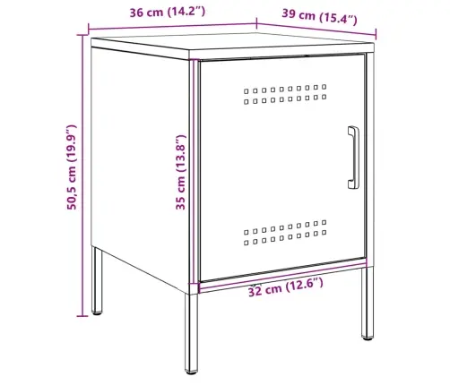 Naktinės Spintelės, 2Vnt., Juodos, 36X39X50,5cm Plienas Naktinės Spintelės, 2Vnt., Juodos, 36X39X50,5cm Plienas