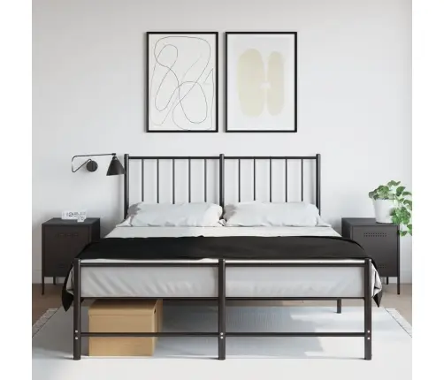 Naktinės Spintelės, 2Vnt., Juodos, 36X39X50,5cm Plienas Naktinės Spintelės, 2Vnt., Juodos, 36X39X50,5cm Plienas