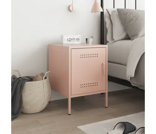 Naktsskapītis, Rozā, 36X39X50,5Cm, Tērauds Vidaxl Naktsskapītis, Rozā, 36X39X50,5Cm, Tērauds Vidaxl