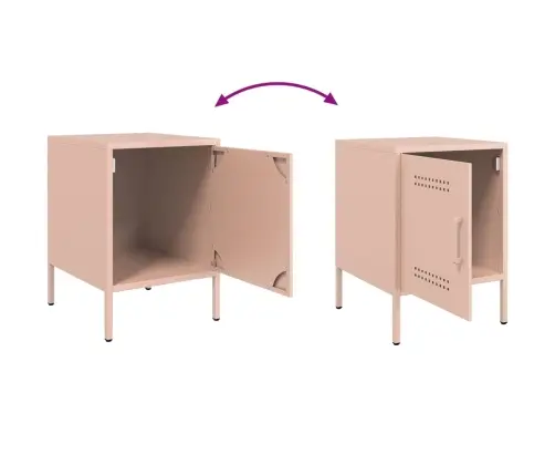 Naktsskapītis, Rozā, 36X39X50,5Cm, Tērauds Vidaxl Naktsskapītis, Rozā, 36X39X50,5Cm, Tērauds Vidaxl