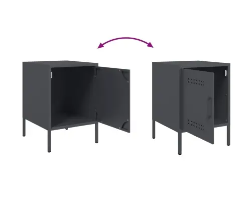 Naktinė Spintelė, Antracito Spalvos, 36X39X50,5cm Plienas