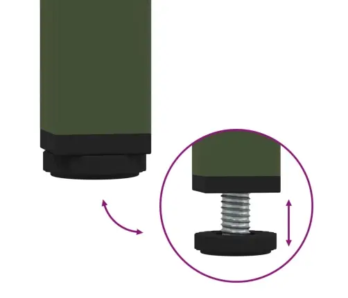 Naktsskapītis, Olīvu Zaļš, 36X39X50,5 Cm, Tērauds Vidaxl