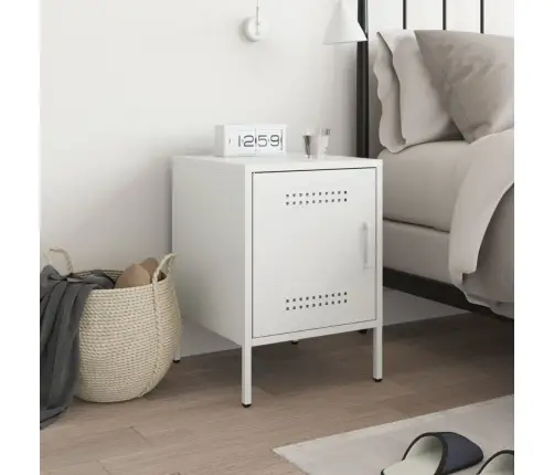 Naktsskapītis,Balts, 36X39X50,5Cm, Tērauds Vidaxl