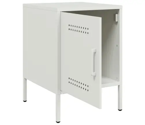 Naktsskapītis,Balts, 36X39X50,5Cm, Tērauds Vidaxl