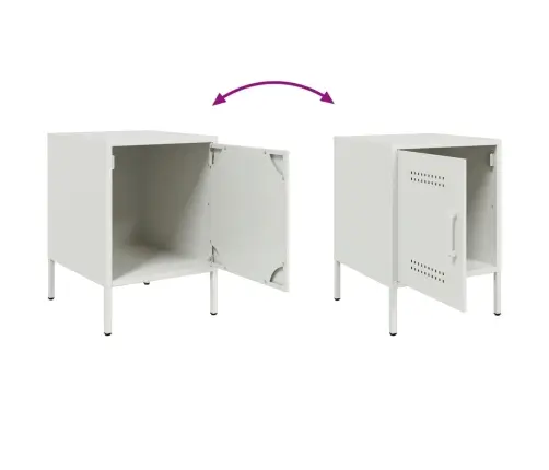 Naktsskapītis,Balts, 36X39X50,5Cm, Tērauds Vidaxl