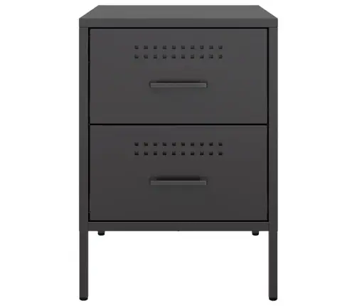 Naktsskapītis, Melns, 36X39X50,5Cm, Tērauds Vidaxl