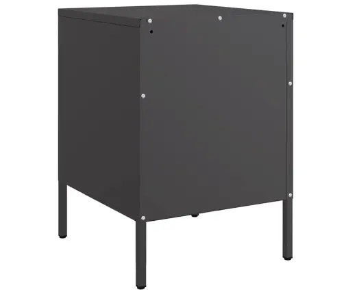 Naktsskapītis, Melns, 36X39X50,5Cm, Tērauds Vidaxl