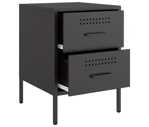 Naktsskapītis, Melns, 36X39X50,5Cm, Tērauds Vidaxl