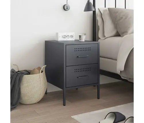 Naktsskapītis, Pelēks, 36X39X50,5Cm, Tērauds Vidaxl