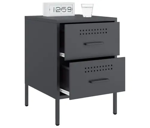 Naktsskapītis, Pelēks, 36X39X50,5Cm, Tērauds Vidaxl