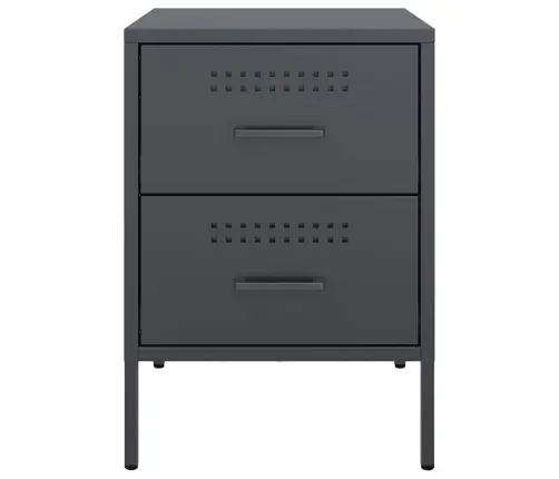 Naktsskapītis, Pelēks, 36X39X50,5Cm, Tērauds Vidaxl