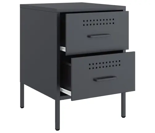 Naktsskapītis, Pelēks, 36X39X50,5Cm, Tērauds Vidaxl