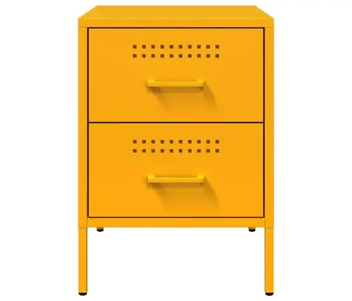 Naktsskapītis, 36X39X50,5 Cm, Tērauds, Sinepju Dzeltens Vidaxl