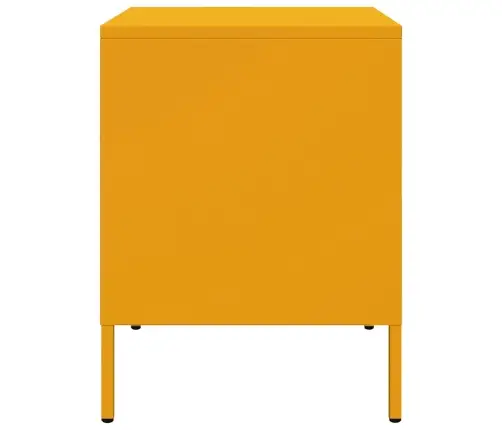 Naktsskapītis, 36X39X50,5 Cm, Tērauds, Sinepju Dzeltens Vidaxl