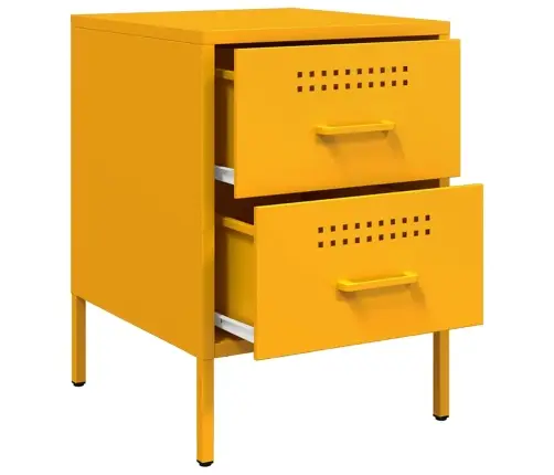 Naktsskapītis, 36X39X50,5 Cm, Tērauds, Sinepju Dzeltens Vidaxl