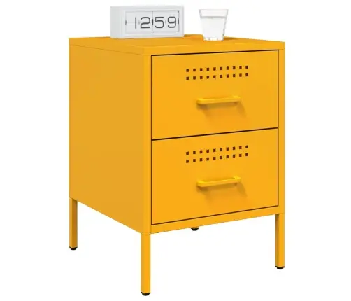 Naktinės Spintelės, 2Vnt., Garstyčių, 36X39X50,5cm Plienas