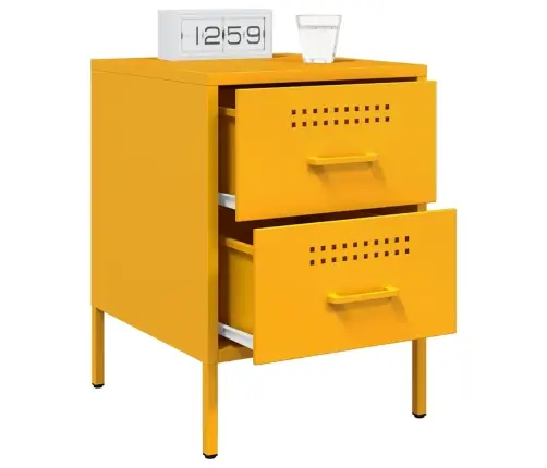 Naktinės Spintelės, 2Vnt., Garstyčių, 36X39X50,5cm Plienas