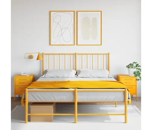 Naktinės Spintelės, 2Vnt., Garstyčių, 36X39X50,5cm Plienas