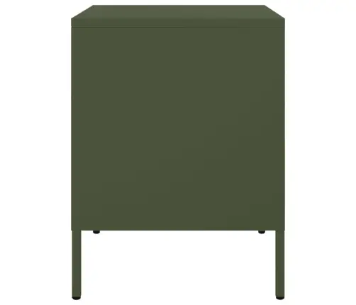 Naktsskapītis, Olīvu Zaļš, 36X39X50,5 Cm, Tērauds Vidaxl