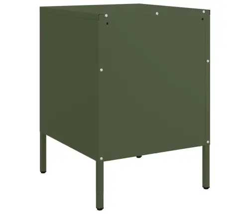 Naktsskapītis, Olīvu Zaļš, 36X39X50,5 Cm, Tērauds Vidaxl