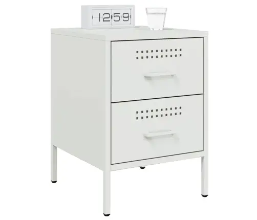 Naktsskapīši 2 Gab. Balts 36X39X50,5 Cm Tērauds Vidaxl Naktsskapīši 2 Gab. Balts 36X39X50,5 Cm Tērauds Vidaxl