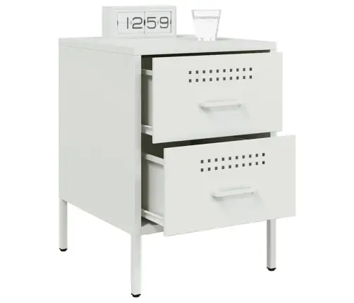 Naktsskapīši 2 Gab. Balts 36X39X50,5 Cm Tērauds Vidaxl Naktsskapīši 2 Gab. Balts 36X39X50,5 Cm Tērauds Vidaxl