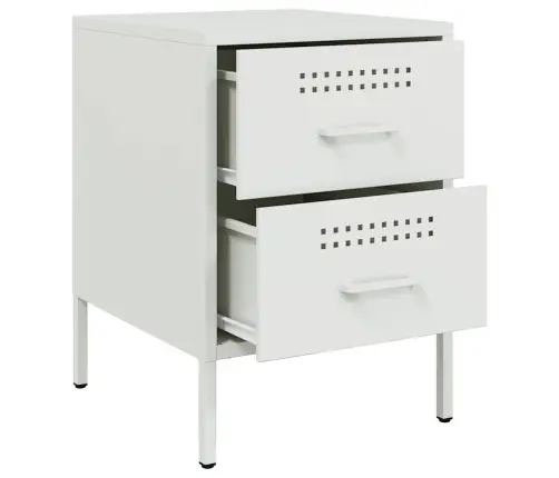 Naktsskapīši 2 Gab. Balts 36X39X50,5 Cm Tērauds Vidaxl Naktsskapīši 2 Gab. Balts 36X39X50,5 Cm Tērauds Vidaxl