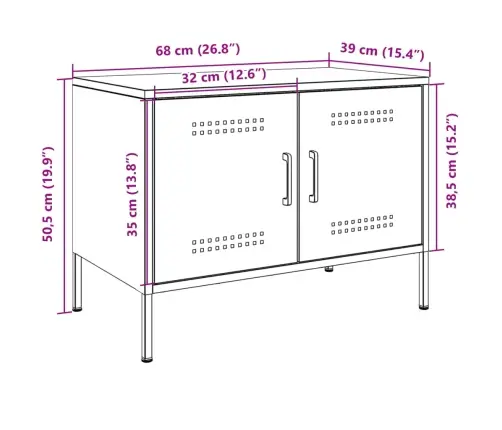 Tv Skapītis, Balts, 68X39X50,5 Cm, Tērauds Vidaxl