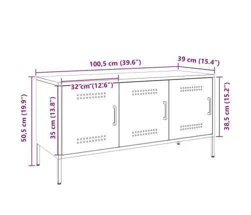 Telerikapp, Antratsiithall, 100,5 X 39 X 50,5 cm Teras Telerikapp, Antratsiithall, 100,5 X 39 X 50,5 cm Teras