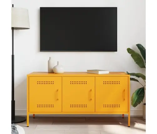 Tv Skapītis, 100,5X39X50,5 Cm, Tērauds, Sinepju Dzeltens Vidaxl