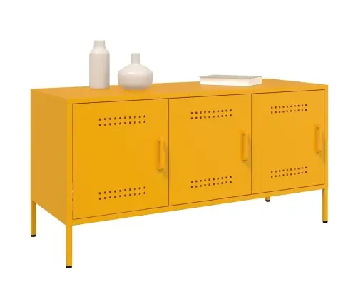 Tv Skapītis, 100,5X39X50,5 Cm, Tērauds, Sinepju Dzeltens Vidaxl