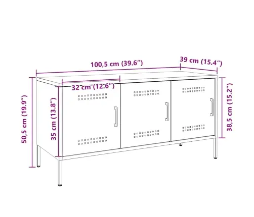 Televizoriaus Spintelė, Balta, 100,5X39X50,5cm Plienas Televizoriaus Spintelė, Balta, 100,5X39X50,5cm Plienas