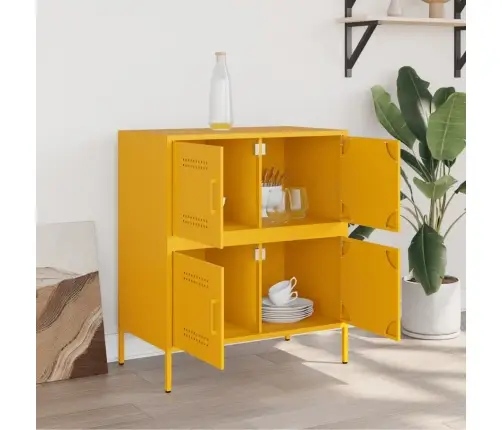 Šoninė Spintelė, Garstyčių Geltona, 68X39X79cm Plienas