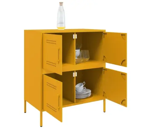 Šoninė Spintelė, Garstyčių Geltona, 68X39X79cm Plienas