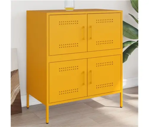 Šoninė Spintelė, Garstyčių Geltona, 68X39X79cm Plienas