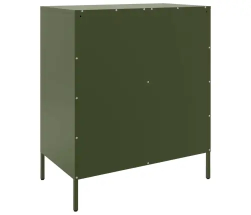 Kumode, Olīvu Zaļa, 68X39X79 Cm, Tērauds Vidaxl