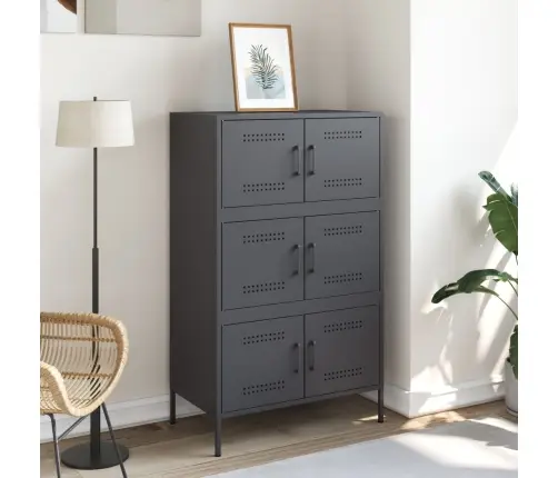 Augstais Skapītis, Antracītpelēks, 68X39X113 Cm, Tērauds Vidaxl