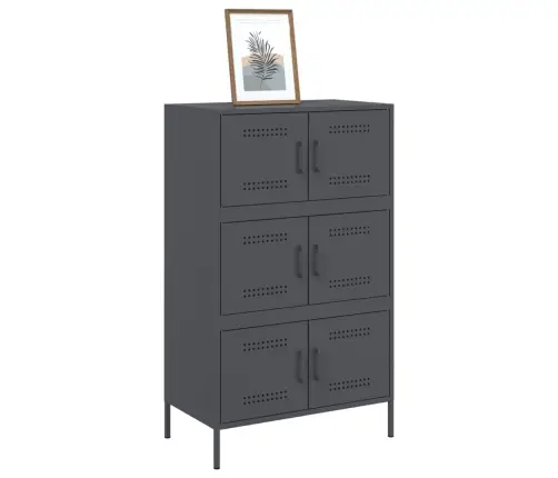 Augstais Skapītis, Antracītpelēks, 68X39X113 Cm, Tērauds Vidaxl