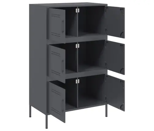 Augstais Skapītis, Antracītpelēks, 68X39X113 Cm, Tērauds Vidaxl